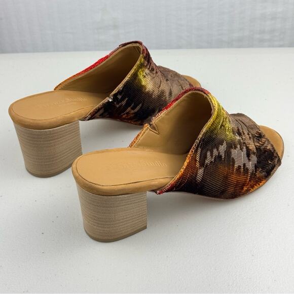 Firenze Studio Garbo Ombré Velvet Burnout Slip-On Mule Block Heel Size 9.5 Italy - Picture 7 of 11